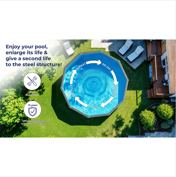 Gre Stahlwandpool Top130 350x132 cm, LAGERND