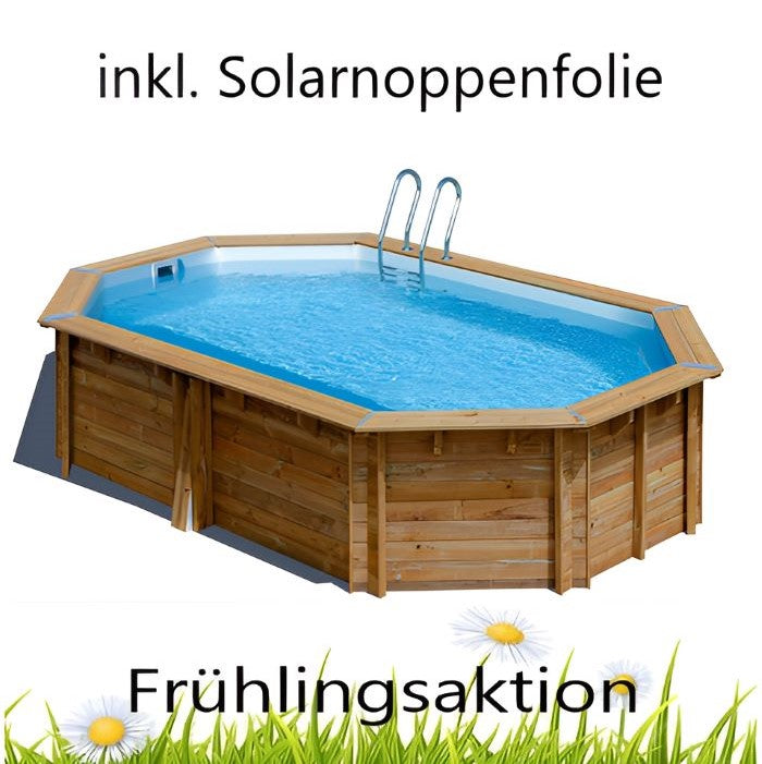Gre Echtholzpool Canelle 2 536x336x117 cm, inkl. Solarnoppenfolie