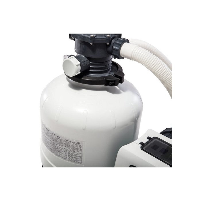Kessel und Wege-Ventil der Intex Sandfilteranlage SX3200, angeschlossen