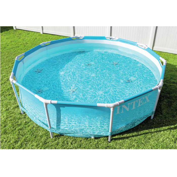 Intex Frame Pool Beachside Ø 305x76 cm, inkl. Sandfilteranlage 4 m³ + 2 Stk. Adapter B