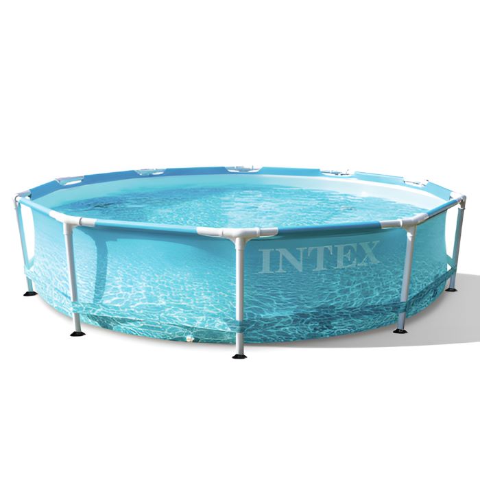 Intex Frame Pool Beachside Ø 305x76 cm, inkl. Sandfilteranlage 4 m³ + 2 Stk. Adapter B