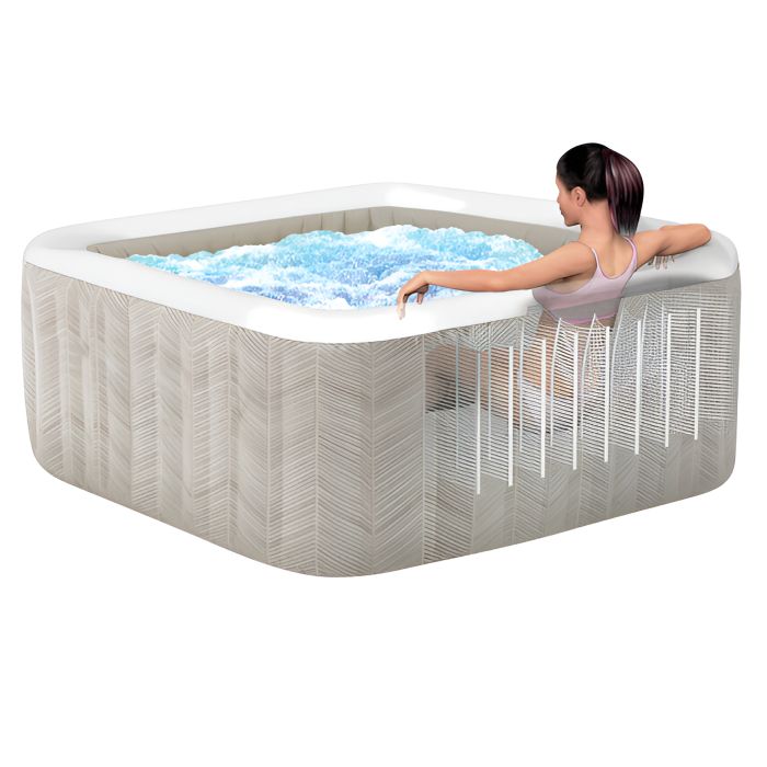 Intex Whirlpool PureSpa Chevron Deluxe Square, ⧄ 211x71 cm, mit Salzwasser- & Kalkschutzsystem