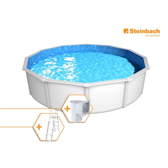 Steinbach Stahlwandpool Nuovo de Luxe II 460x120, weiß