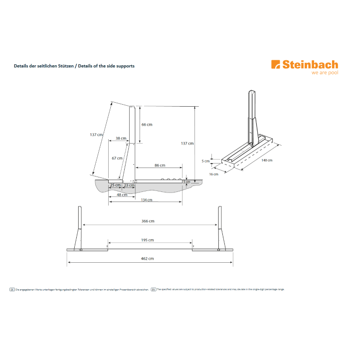 Steinbach Stahlwandpool Grande oval 610x366x135 cm