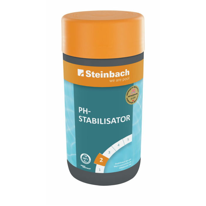 Steinbach pH-Stabilisator 1 kg – steigert TA-Wert auf 80–120 mg/l für stabilen pH-Wert im Pool und Whirlpool