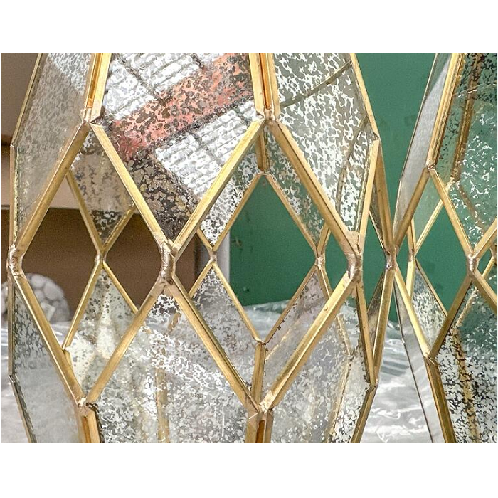 Glaslaterne gold, 20 cm