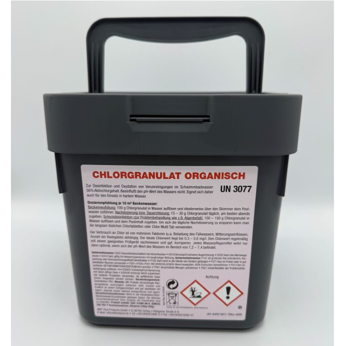 BWT myPOOL Chlorgranulat organisch 5 kg – Gebinde Rückansicht / Detailansicht