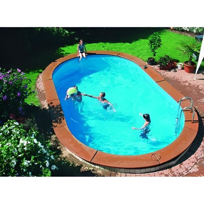 Stahlwandpool Compact deluxe oval, 135 cm Höhe, Folie 0,8 mm