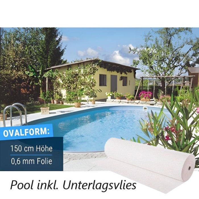 Stahlwandpool Compact oval, 150 cm Höhe, Folie 0,6 mm