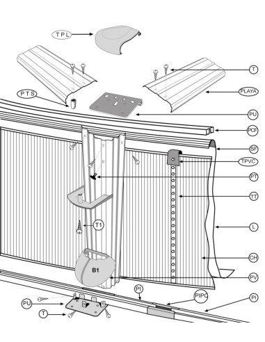 Gre Metall Steher für Stahlwandpools rund 460 cm