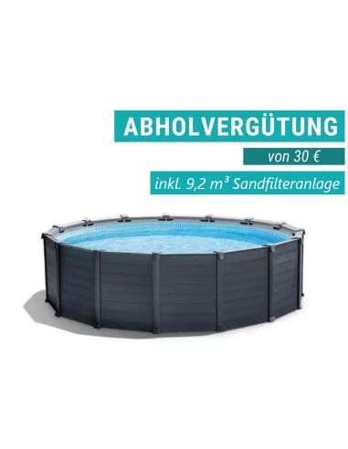 Intex Stahlrahmen-Pool-Set Graphit 478x124 cm mit LEISTUNGSSTARKER Sandfilteranlage!