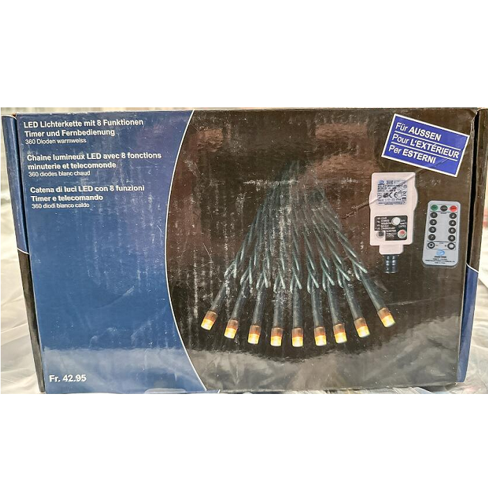 40 m Lichterkette 360 LED, Timer, Fernbedienung, Außenbereich