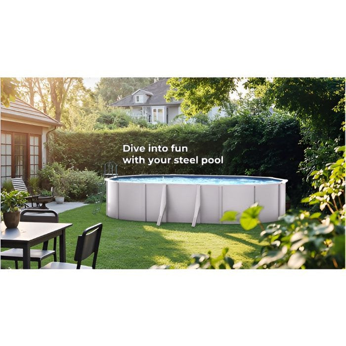 Gre Stahlwandpool Fidji 610x375x120 cm, LAGERND