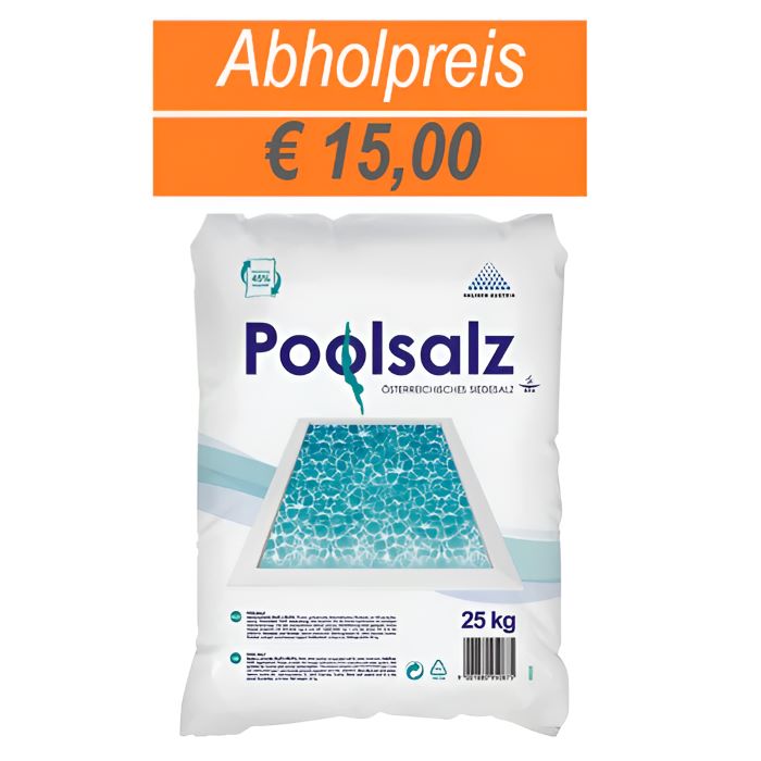 Salinen Austria Poolsalz 25 kg – stark reduzierter Abholpreis für Salzwasserpool und Elektrolyseanlagen