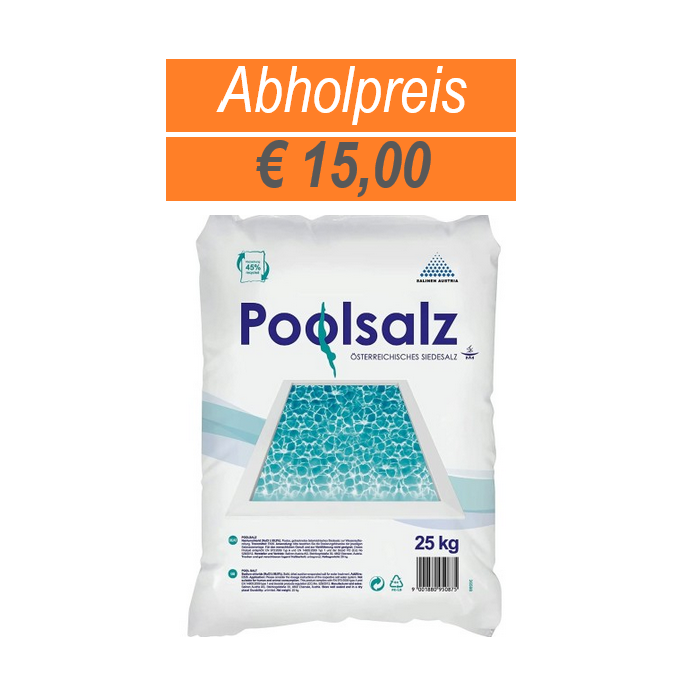 Salinen Austria Poolsalz 25 kg – stark reduzierter Abholpreis für Salzwasserpool und Elektrolyseanlagen