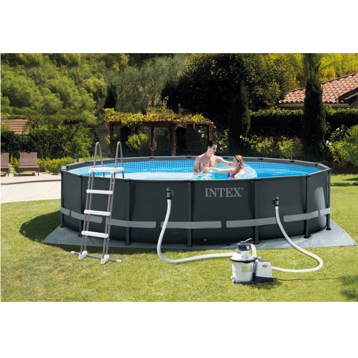 Intex Frame Pool Ultra Rondo XTR Ø 549x132 cm, starke 8 m³ Sandfilteranlage