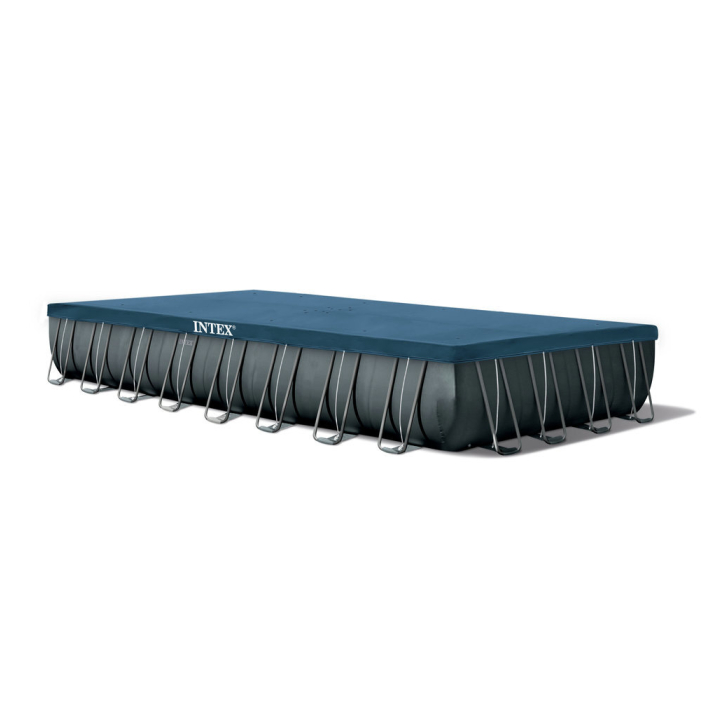 Intex Frame Pool Ultra Quadra XTR 975x488x132 cm, Kombianlage, Reinigungsset, Volleyballset + Solarnoppenfolie