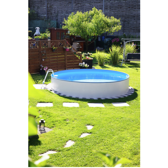 Steinbach Stahlwandpool Nuovo rund, 400x90 cm, Farbe weiß