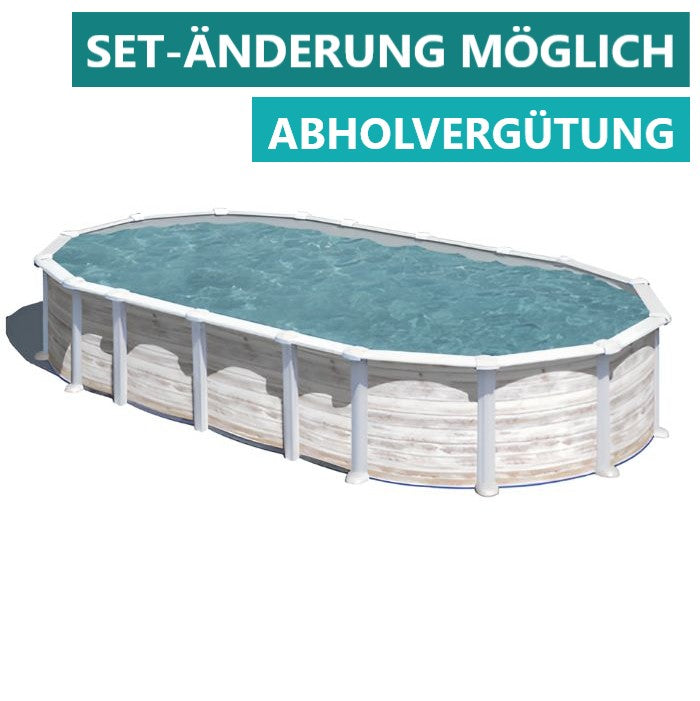 Gre Stahlwandpool Island 610x375x132 cm, LAGERND