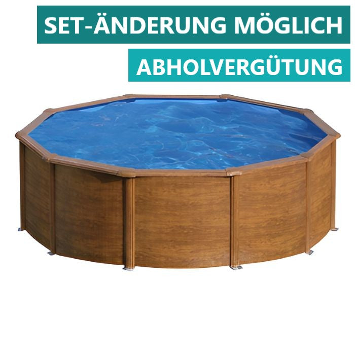 Gre Stahlwandpool Pacific 460x120 cm, starke Sandfilteranlage, LAGERND