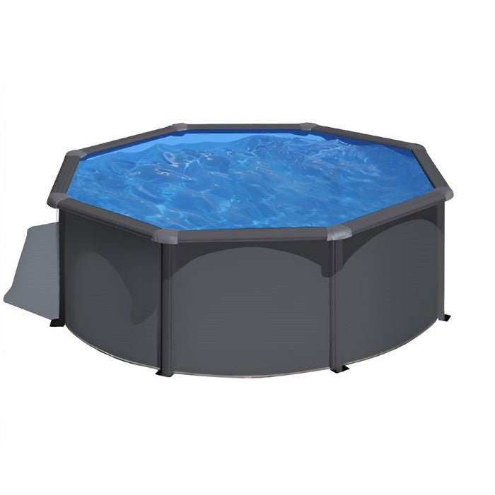 Gre Stahlwandpool Anthracite 300x120 cm