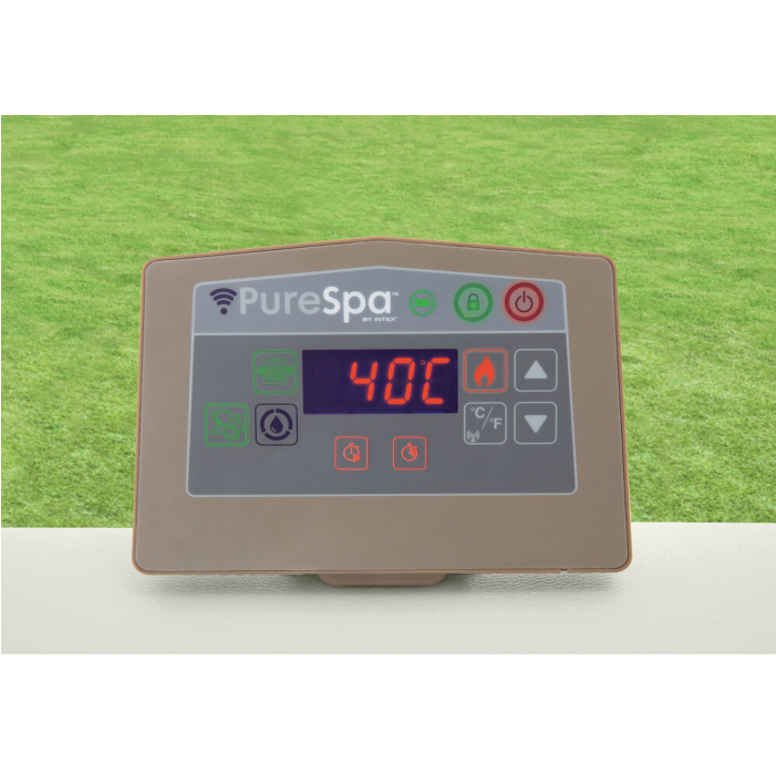Intex Whirlpool PureSpa Chevron Deluxe Square, ⧄ 211x71 cm, mit Salzwasser- & Kalkschutzsystem