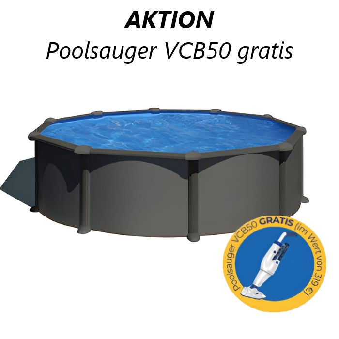 Gre Stahlwandpool Anthracite 460x132 cm