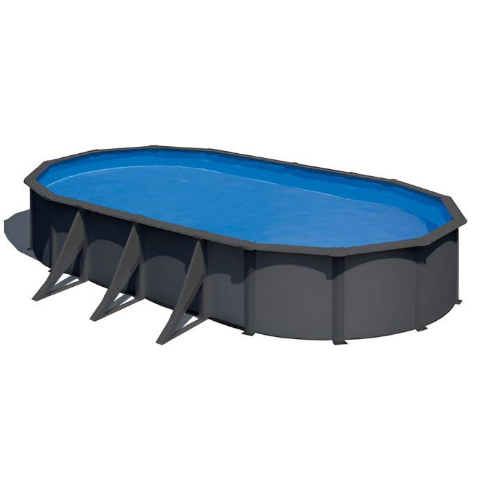 Gre Stahlwandpool Anthracite 730x375x120 cm