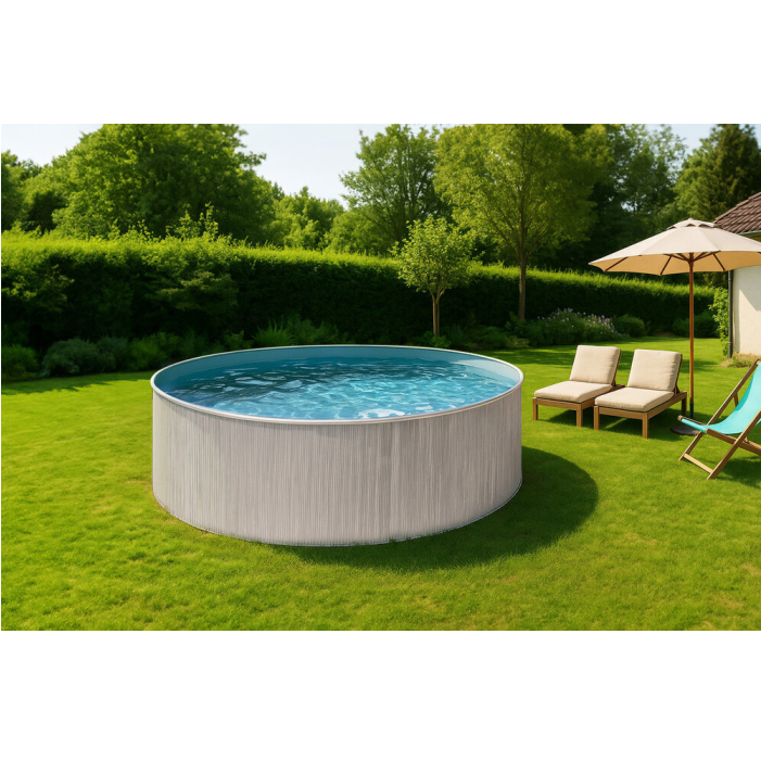 Steinbach Stahlwandpool New Splasher 350x90 cm, grau