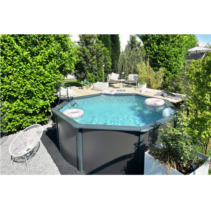 Steinbach Stahlwandpool Nuovo de Luxe II 360x120 cm, anthrazit