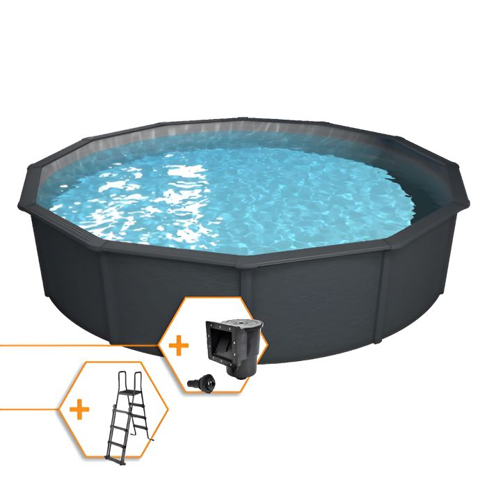 Steinbach Stahlwandpool Nuovo de Luxe II 460x120 cm, anthrazit