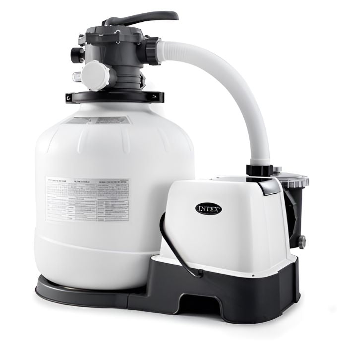 Intex Frame Pool Ultra Quadra XTR 975x488x132 cm, Kombianlage, Reinigungsset, Volleyballset + Solarnoppenfolie