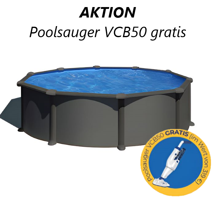 Gre Stahlwandpool Anthracite 350x132 cm