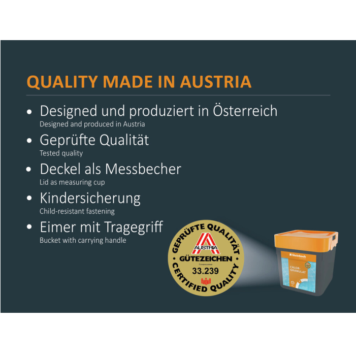 Steinbach Kristallklar flüssig – geeignet für Kartuschen- und Sandfilteranlagen, schaumfrei, in Österreich produziert
