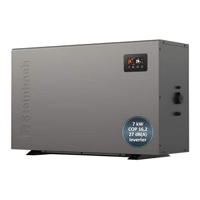 Wärmepumpe Silent 7 mit Touch-Display und LED-Statusbeleuchtung – Frontansicht