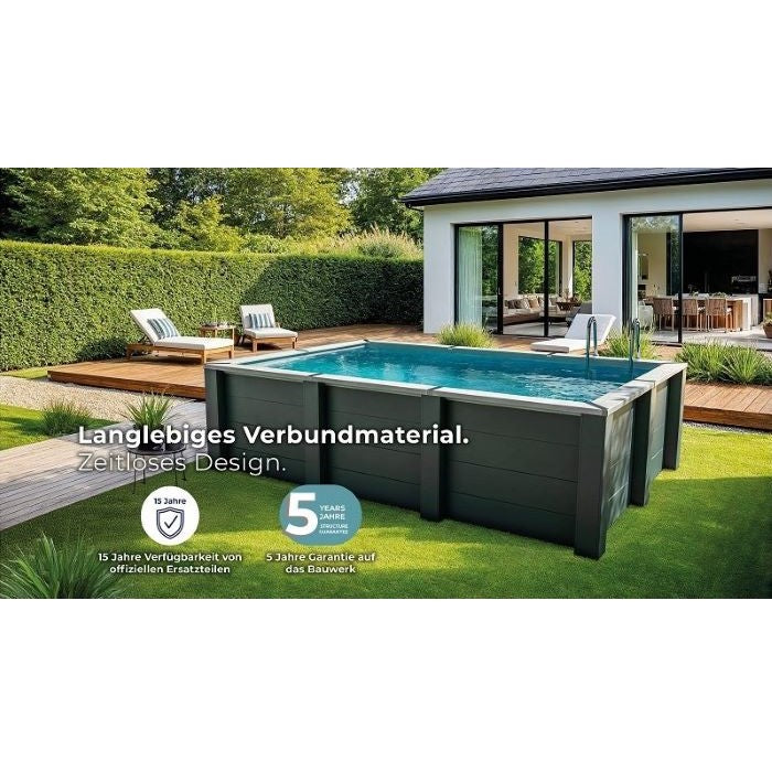 Gre Composite/WPC quadratisch 315x315x96 cm, NEU