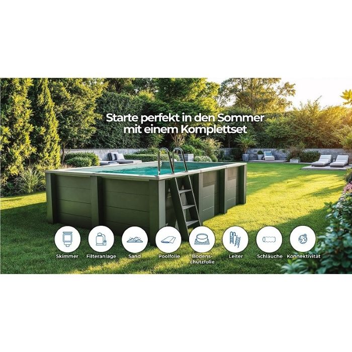 Gre Composite/WPC rechteckig 455x315x126 cm, NEU