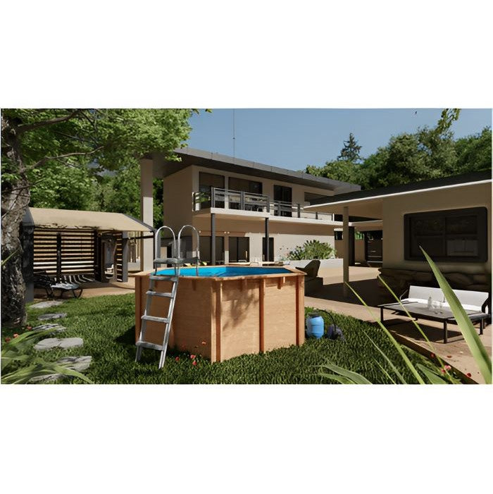 gartenansicht holzpool fertig aufgestellt