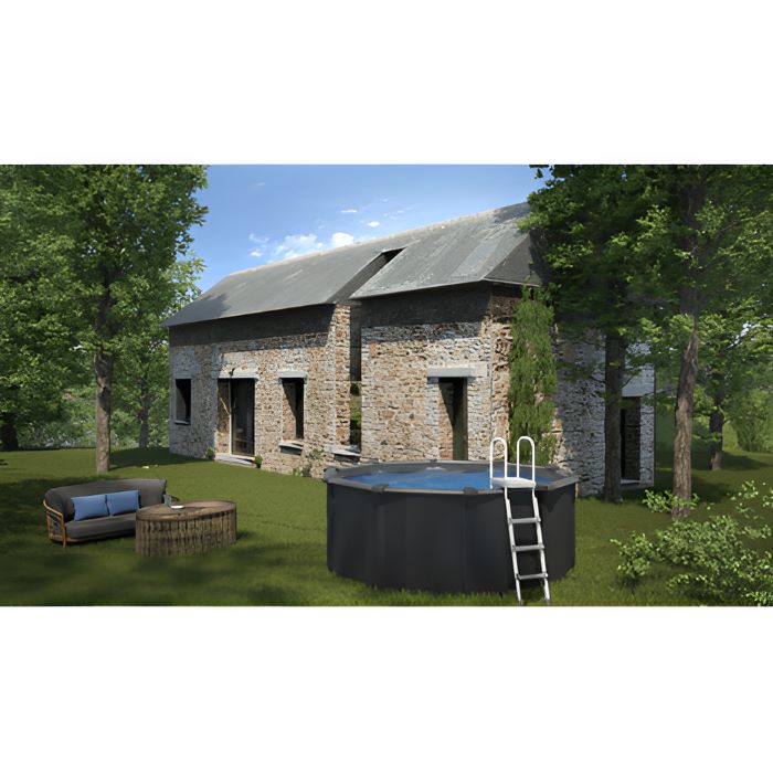 Gre Stahlwandpool Anthracite 350x120 cm