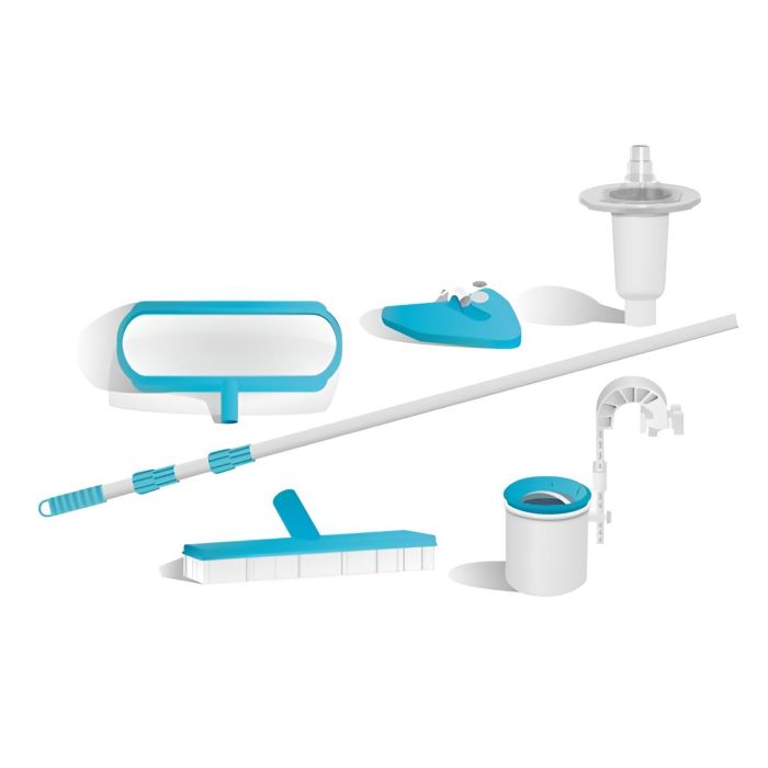 Intex Frame Pool Ultra Quadra XTR 975x488x132 cm, Kombianlage, Reinigungsset, Volleyballset + Solarnoppenfolie