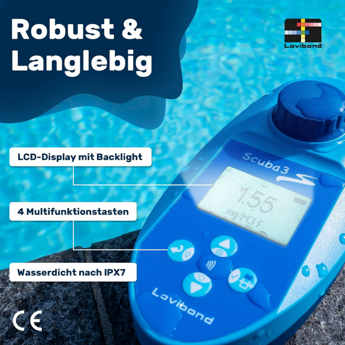 Lovibond Scuba S3 Bedienung – Erklärung der 4 Multifunktionstasten und Display-Navigation