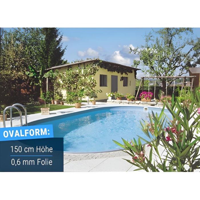 Stahlwandpool Compact oval, 150 cm Höhe, Folie 0,6 mm